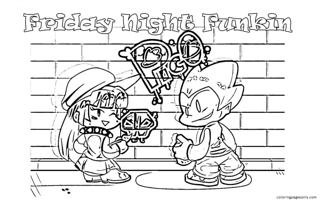 Pico In Friday Night Funkin Coloring Page