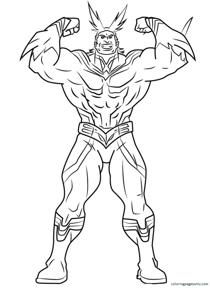 Power of All Might Coloring Pages