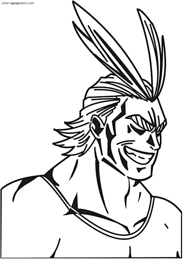 Printable All Might My Hero Academia Coloring Page