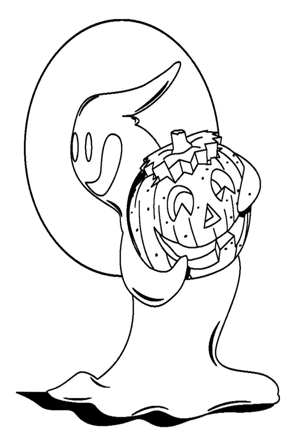 Halloween Pumpkin And Ghost Coloring Pages