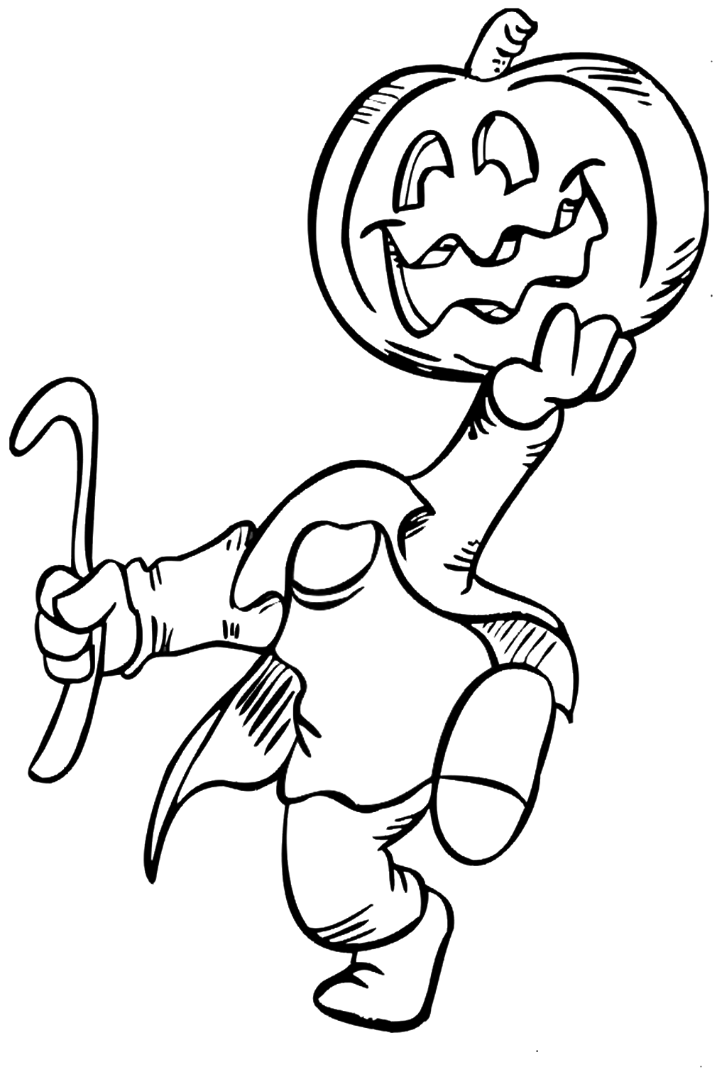 Halloween Pumpkin Head Coloring Pages