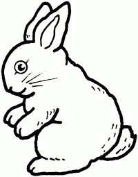 Baby Bunny looks at something Coloring Page
