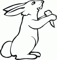 Big rabbit eating a carrot Coloring Page