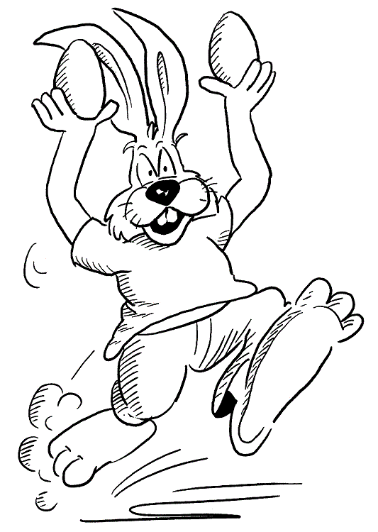 Rabbit gets two eggs Coloring Page