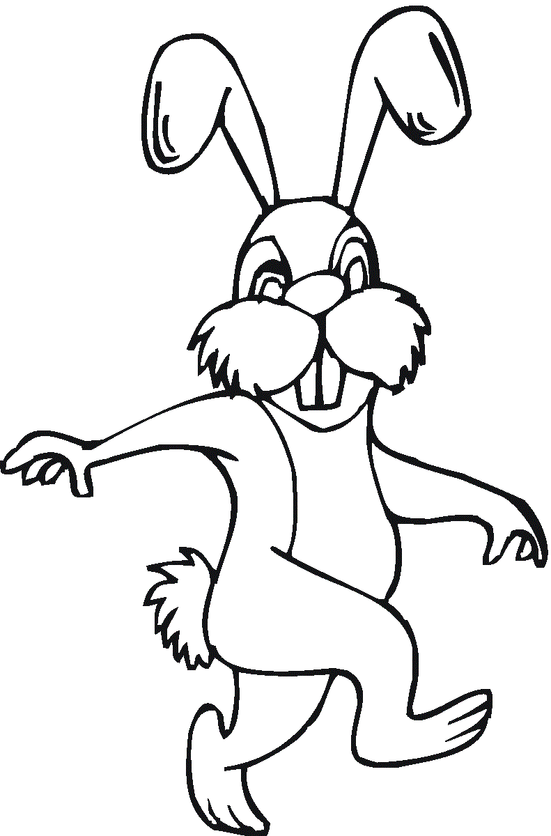 Tall rabbit walking around Coloring Page