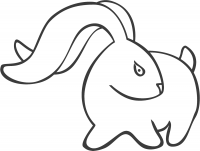 Drawing simple bunny with long ears Coloring Pages