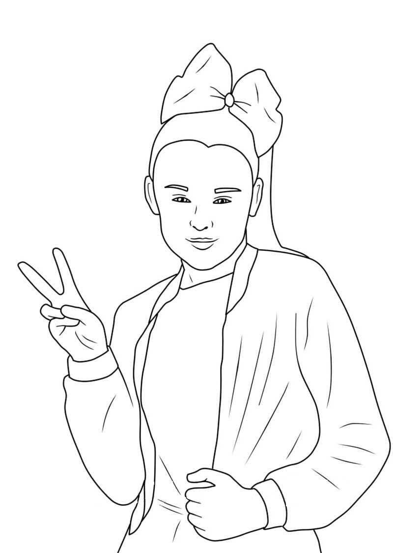 Famous dancer Jojo Siwa wears boomber coat Coloring Pages