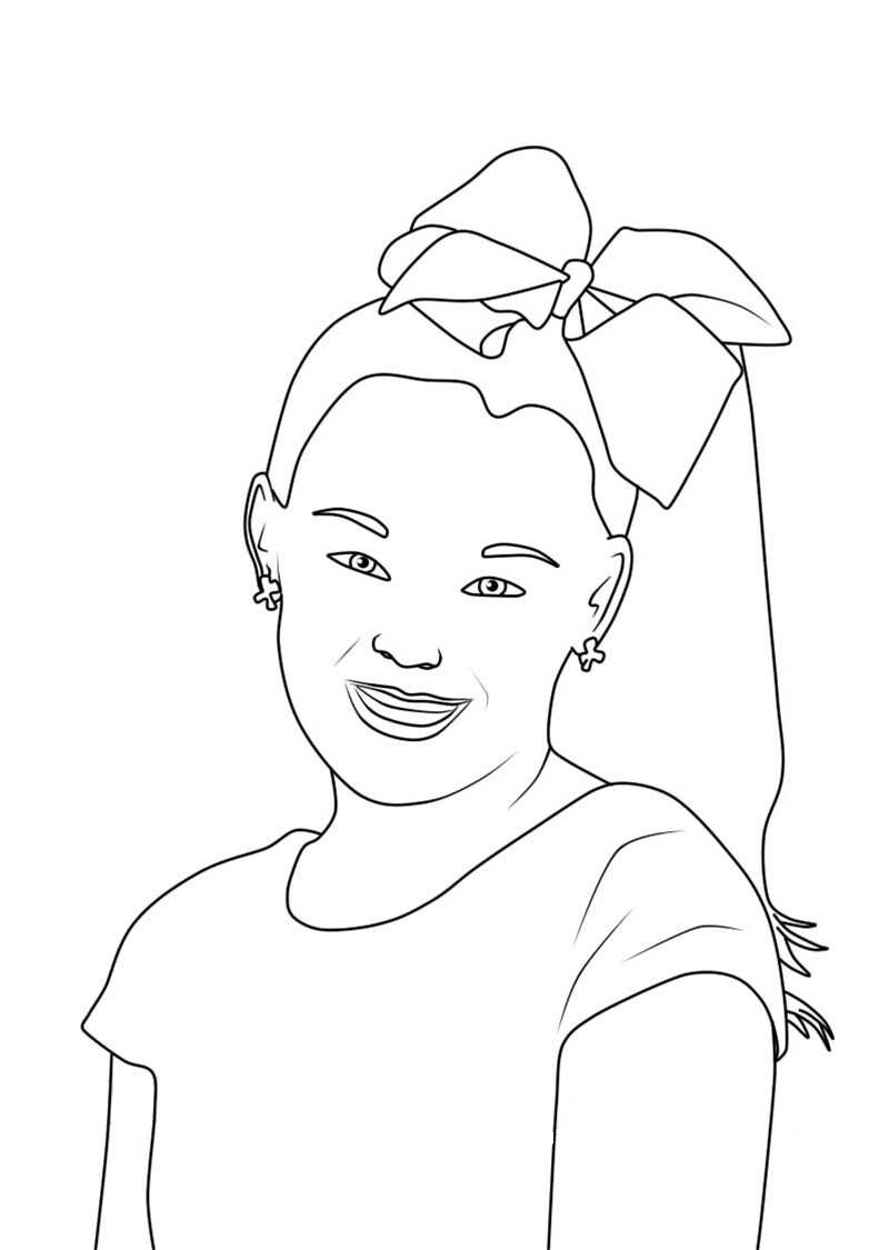 Teengirl Jojo Siwa Wears A Hairbows Coloring Page Free Printable Coloring Pages