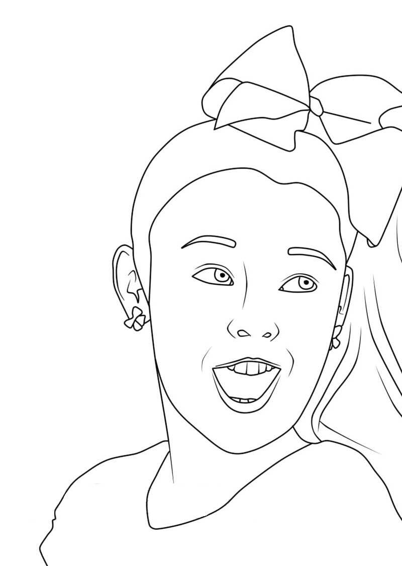 The actress Jojo Siwa shows her teeth Coloring Page