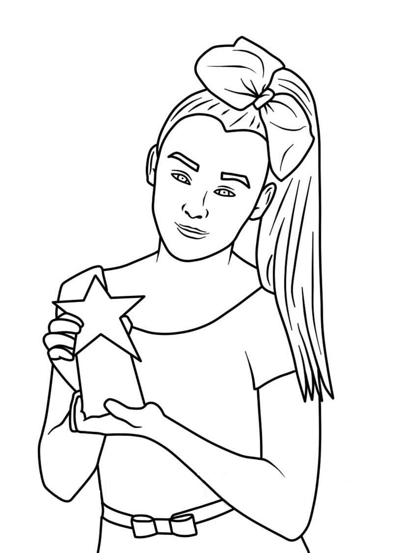 Jojo Siwa shows her presents of fans Coloring Page