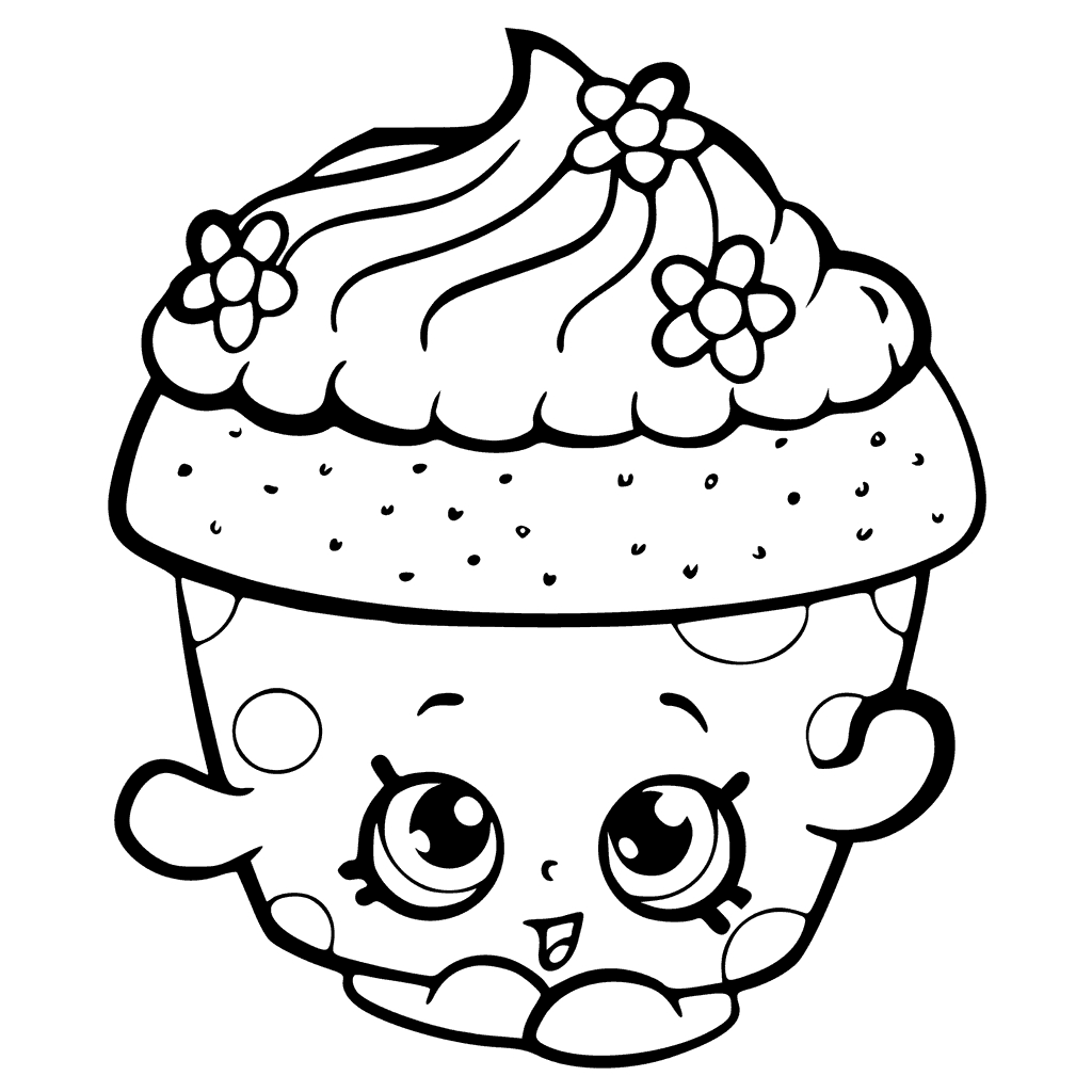 Cute cupcake in the party of Jojo Siwa Coloring Page