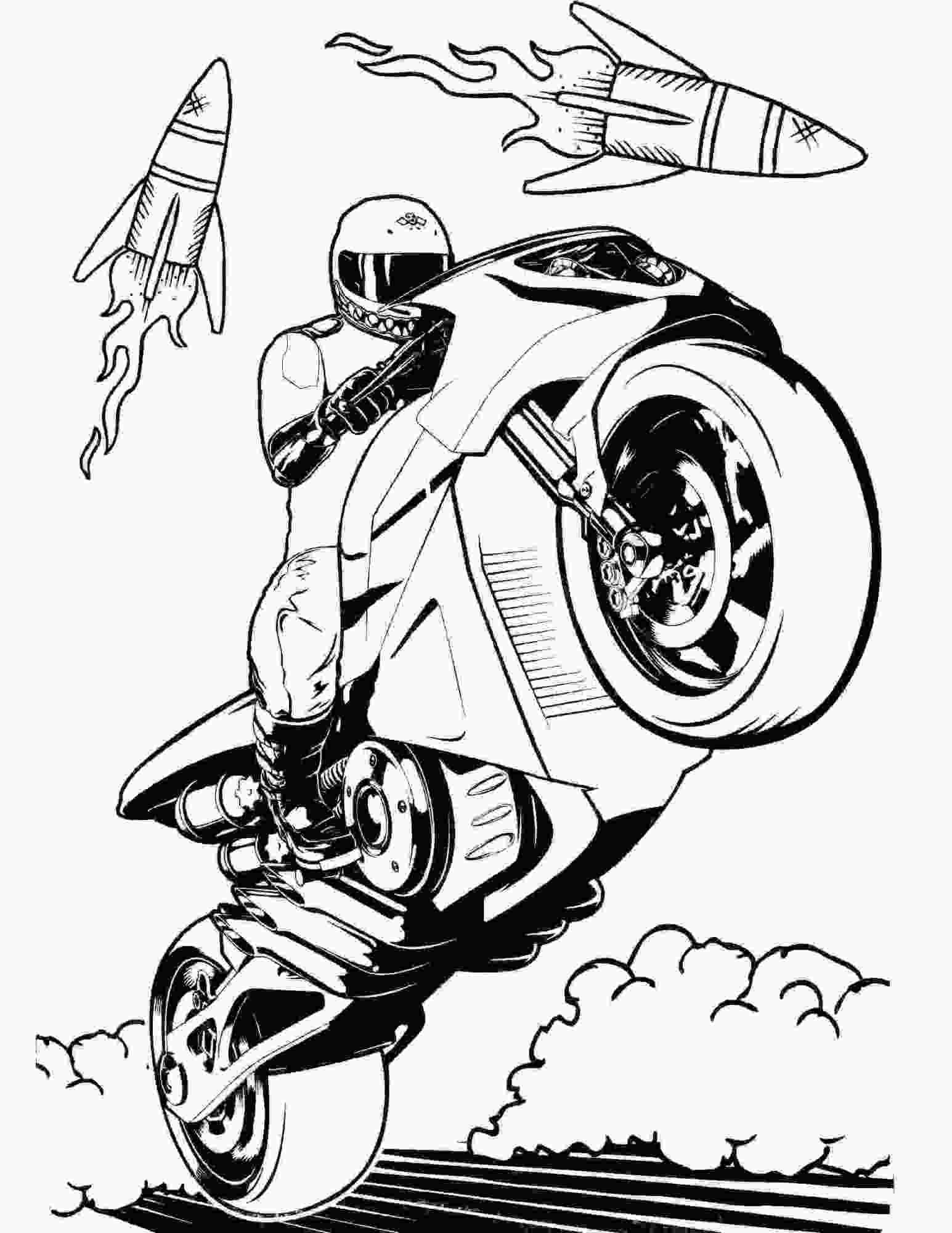 Desenhos para colorir de desenho de uma corrida de moto esportiva