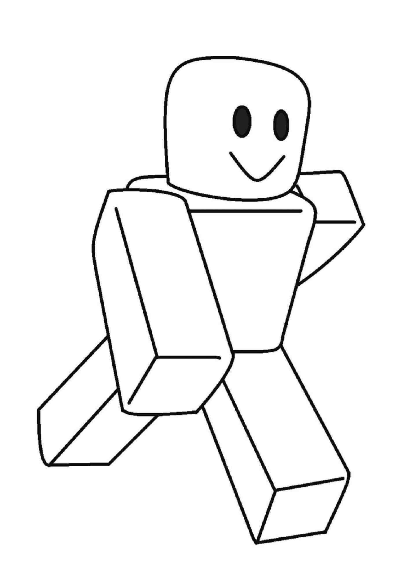 Roblox Noob runs very fast Coloring Pages - Roblox Coloring Pages