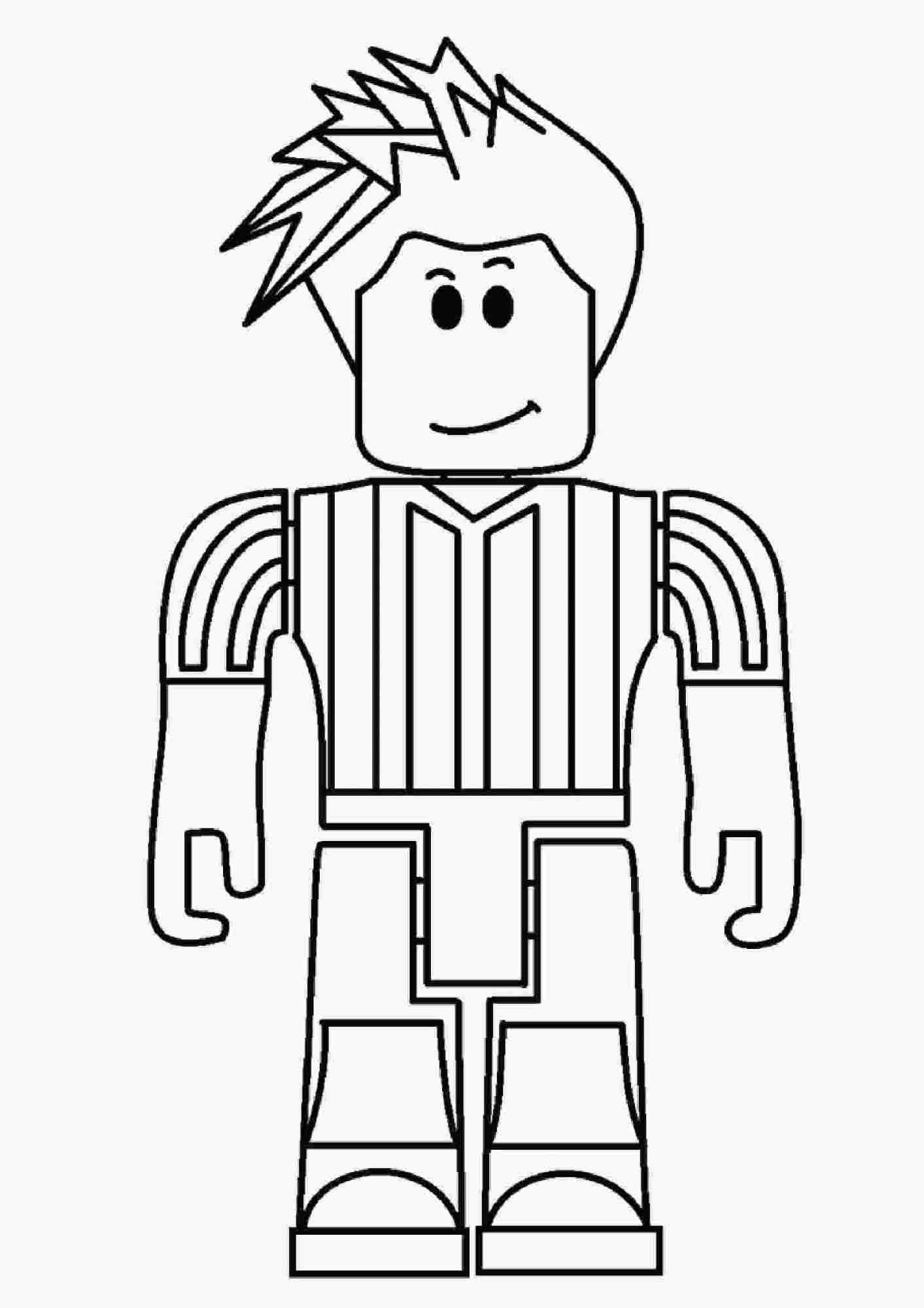 Robloxian boy wears sport shirt Coloring Pages