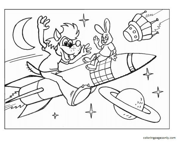 Rocket Ship 1 Coloring Pages