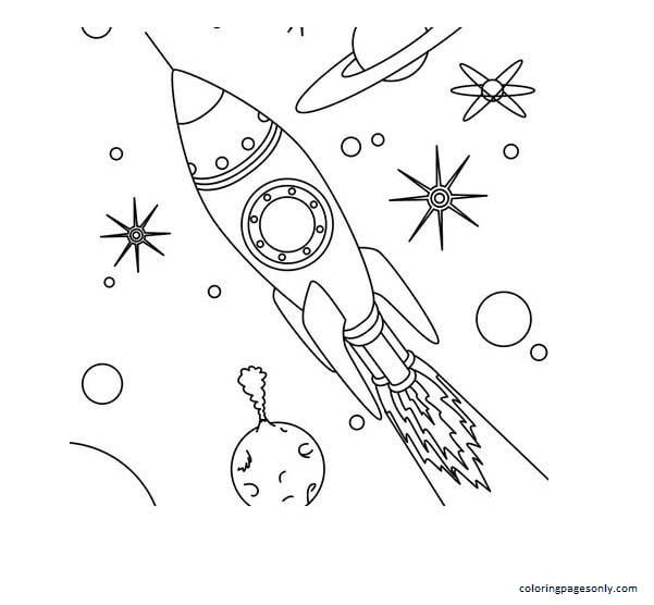 Rocket Ship 3 Coloring Pages