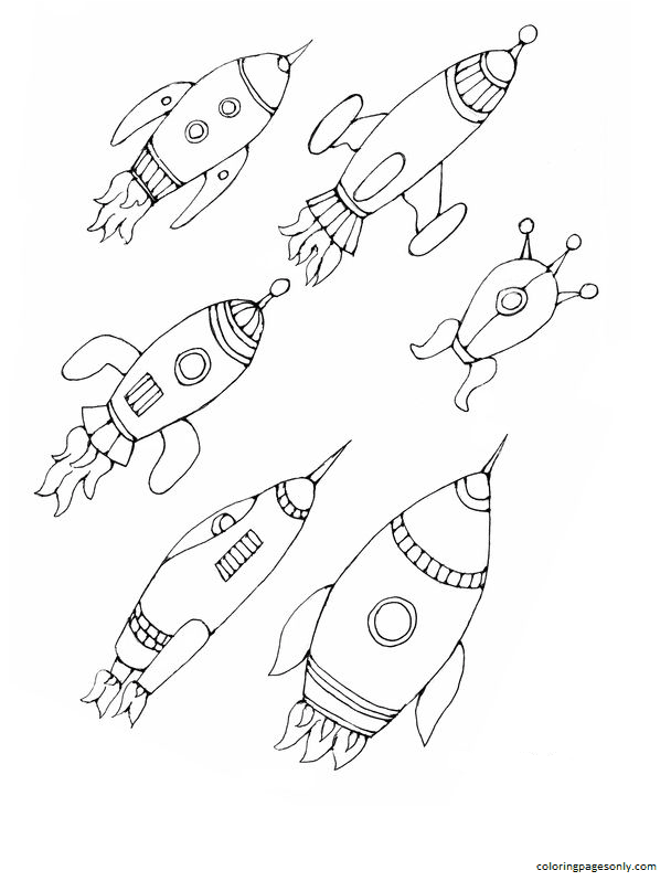Rockets Coloring Pages