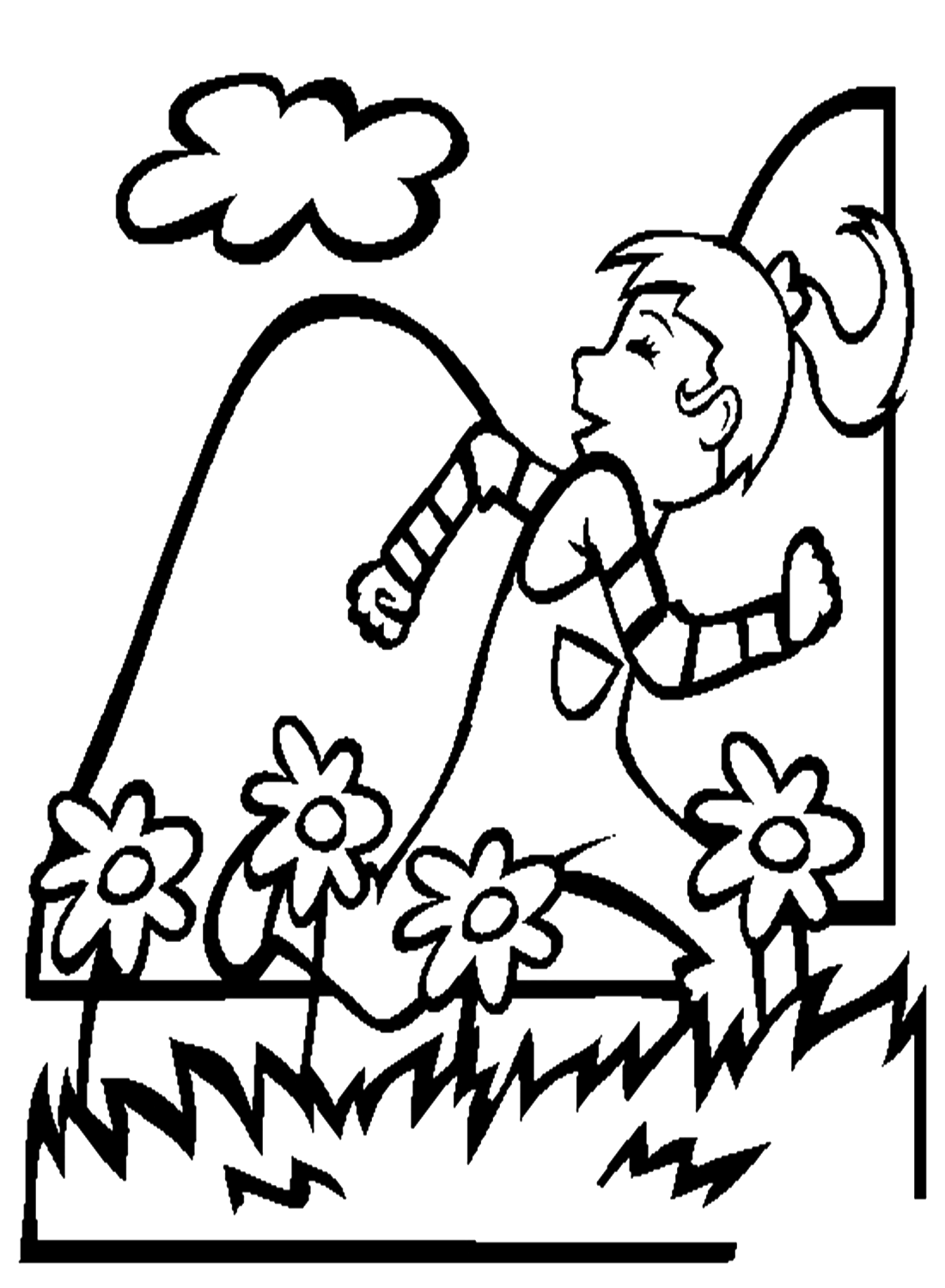Running In The Spring Coloring Pages