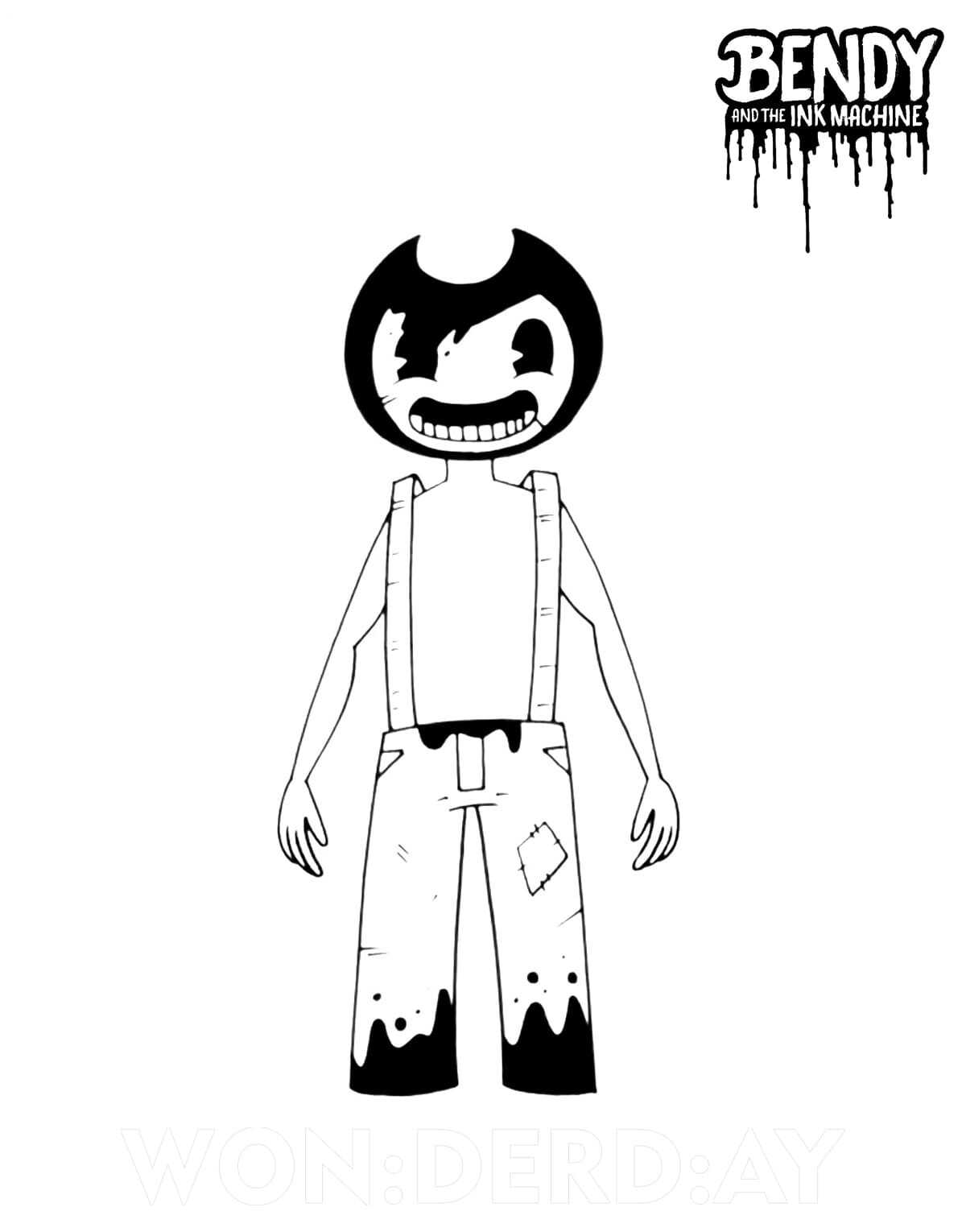 Sammy Lawrence shows his teeth from Bendy and the Ink Machine Coloring Pages