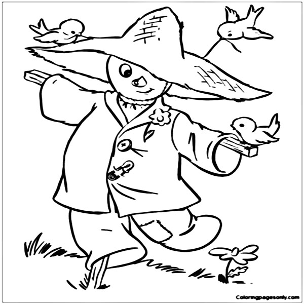 Scarecrow Halloween Coloring Pages