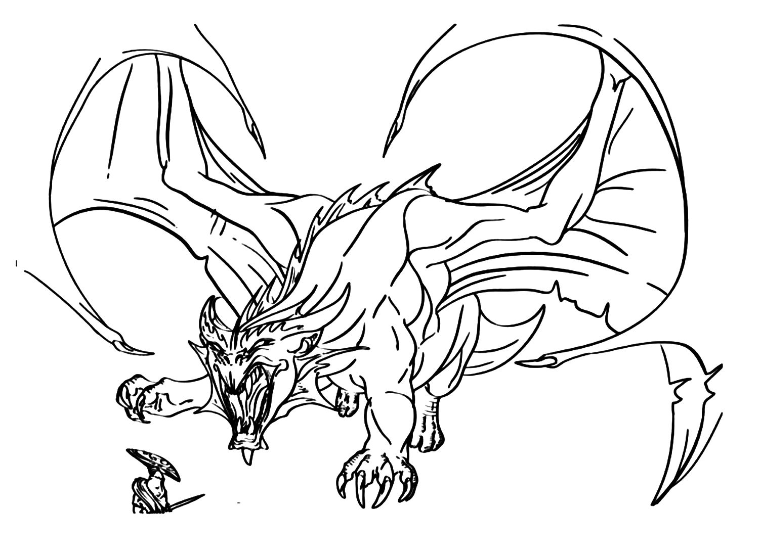Scary Dragon Coloring Page Coloring Pages