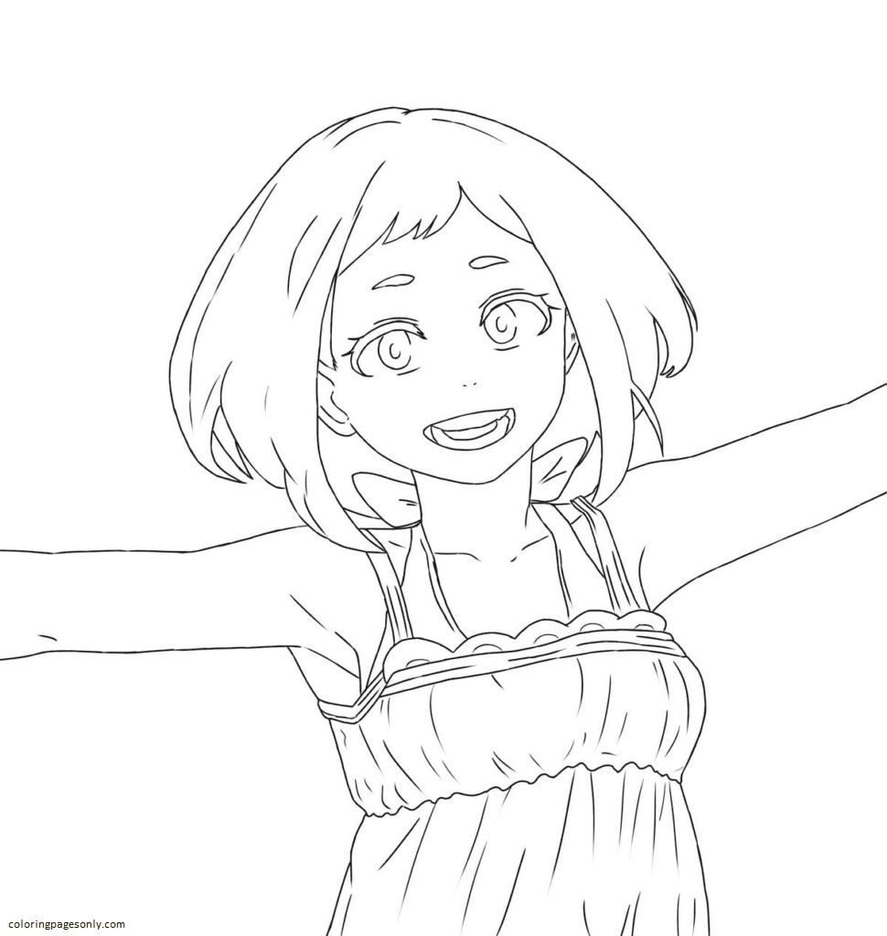 Short Hair Anime Girl Coloring Page Graphic by Design Point