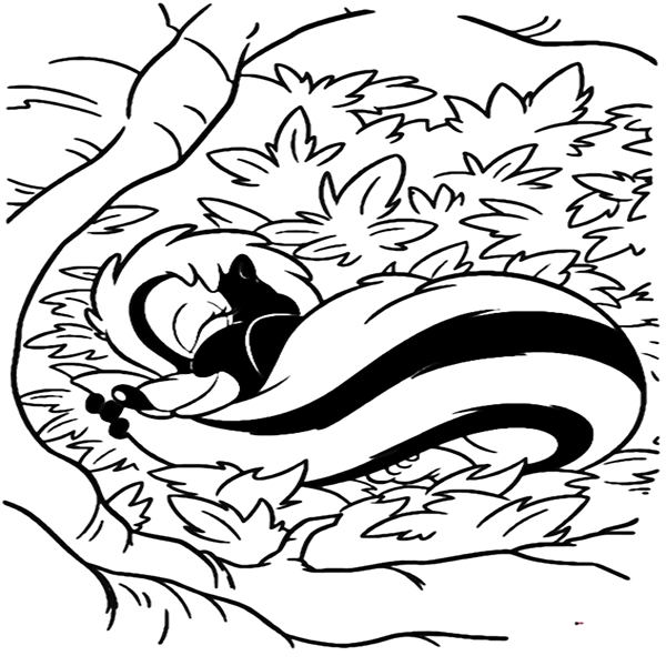 Sleeping Badger Flower From Bambi Coloring Page