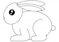 Cute small rabbit has glitter eyes Coloring Page