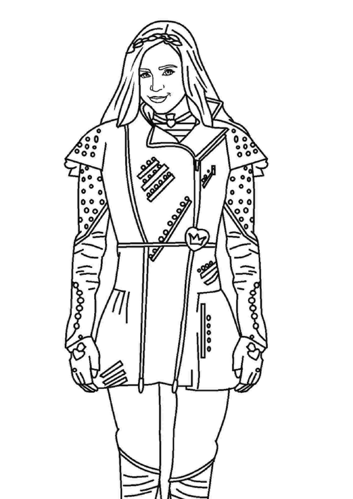 Smart girl Evie in the long run from Descendants Coloring Pages