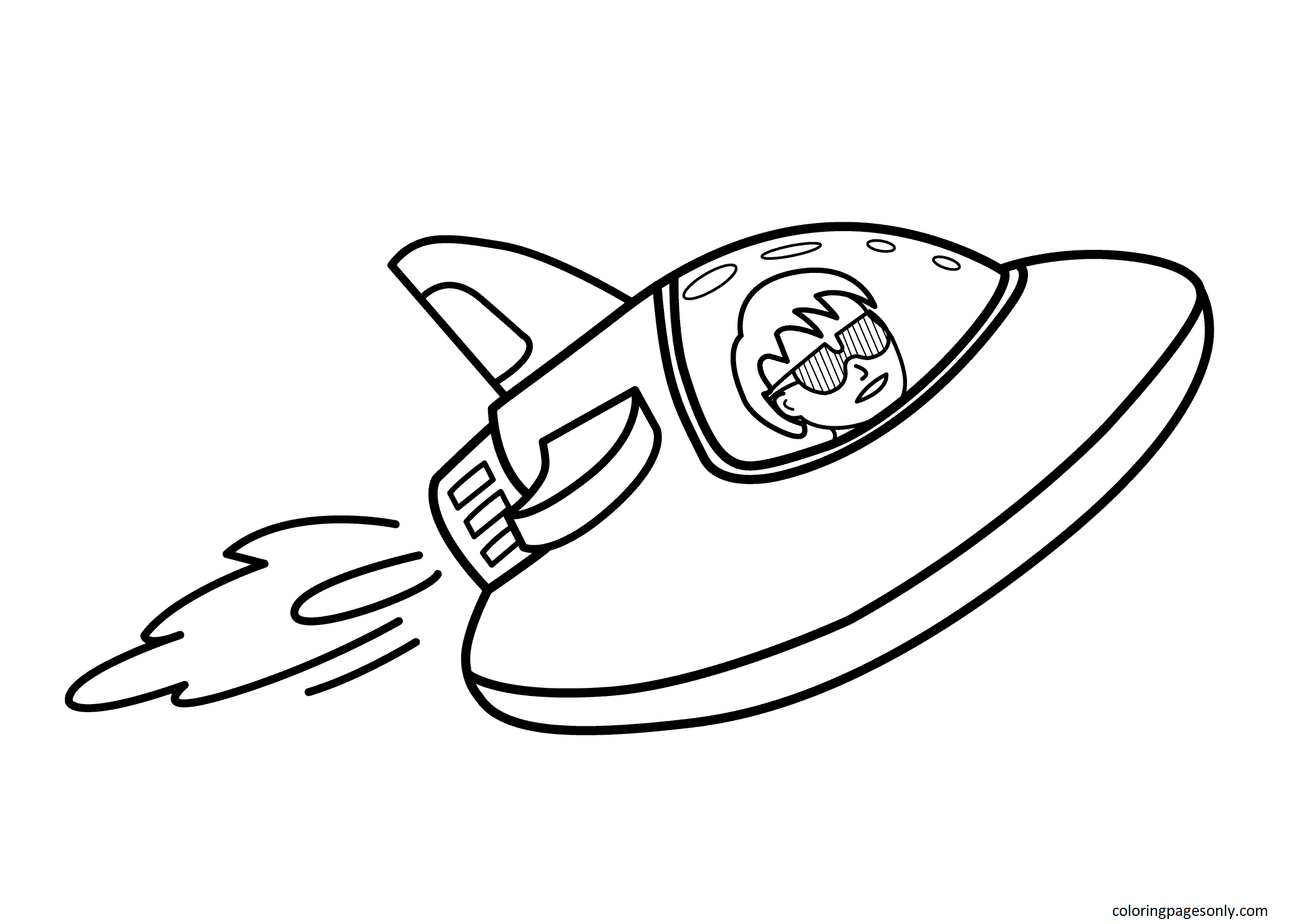 Space Rocket Coloring Page