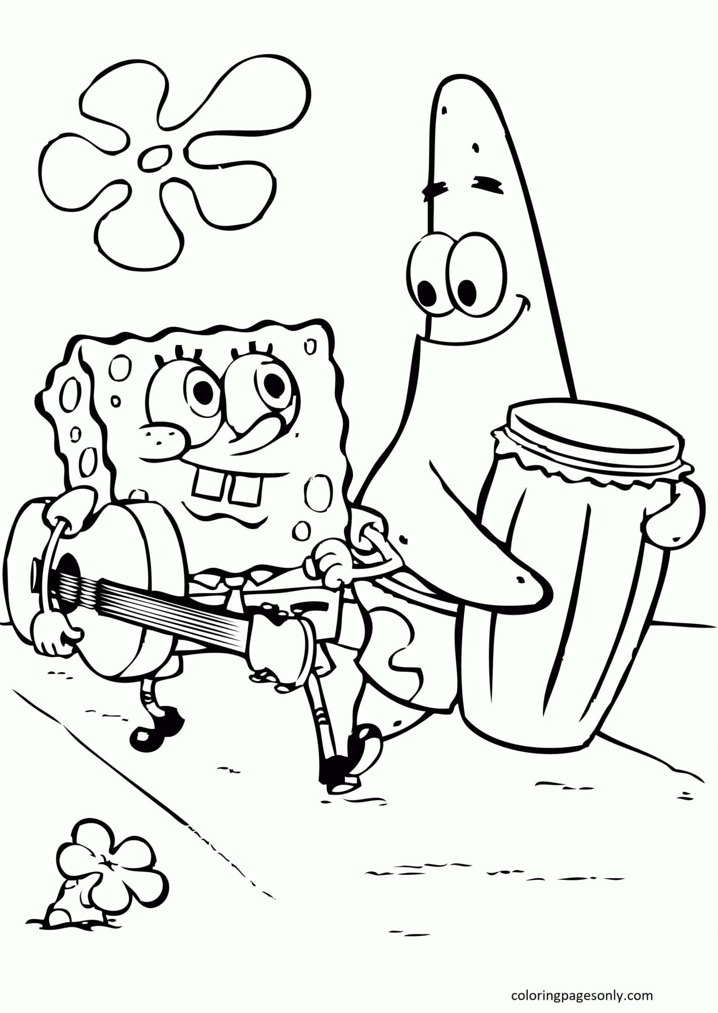 Spongebob And Friends 1 Coloring Page