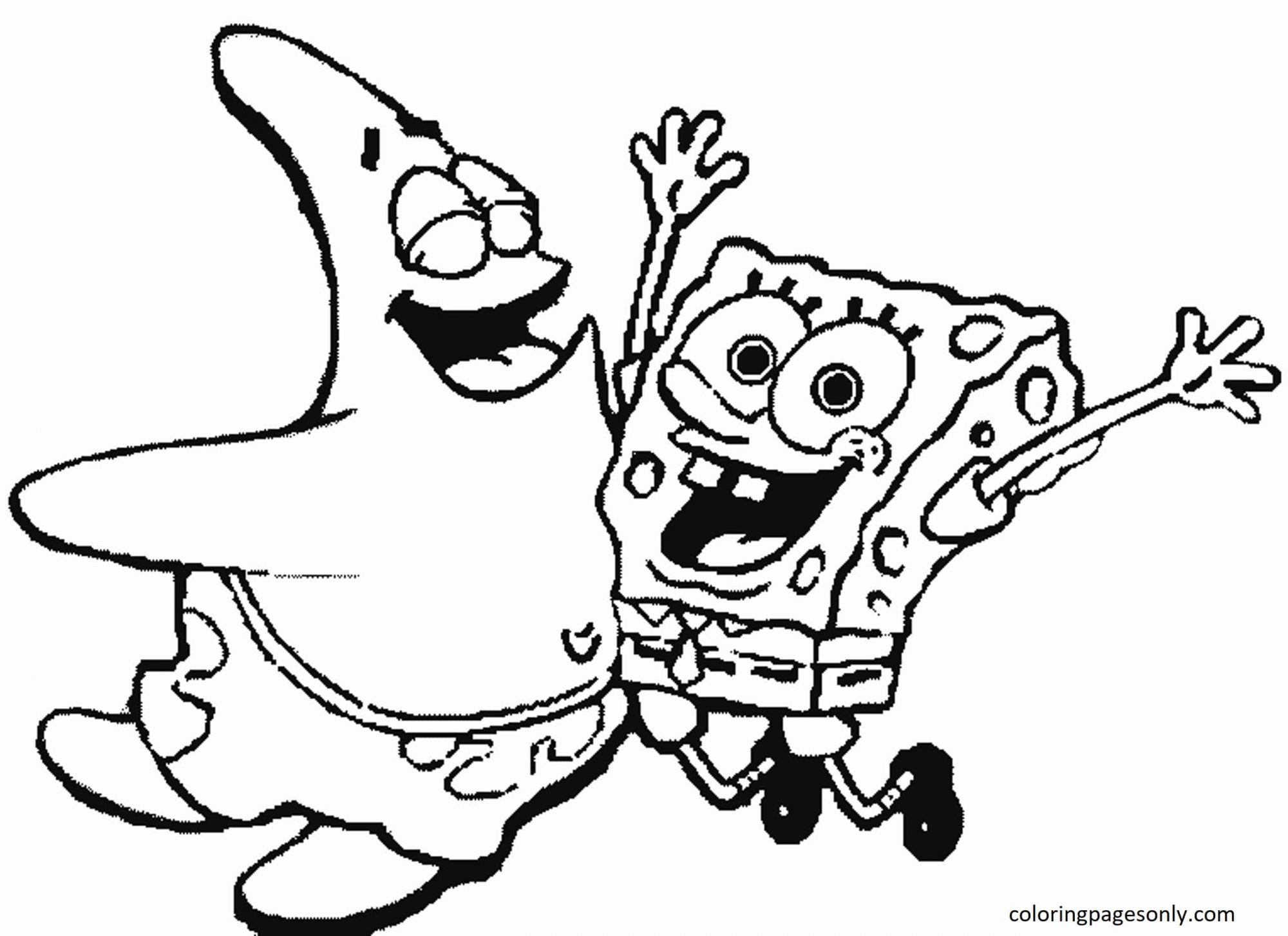 Pagina da colorare di Spongebob e Patrick 2