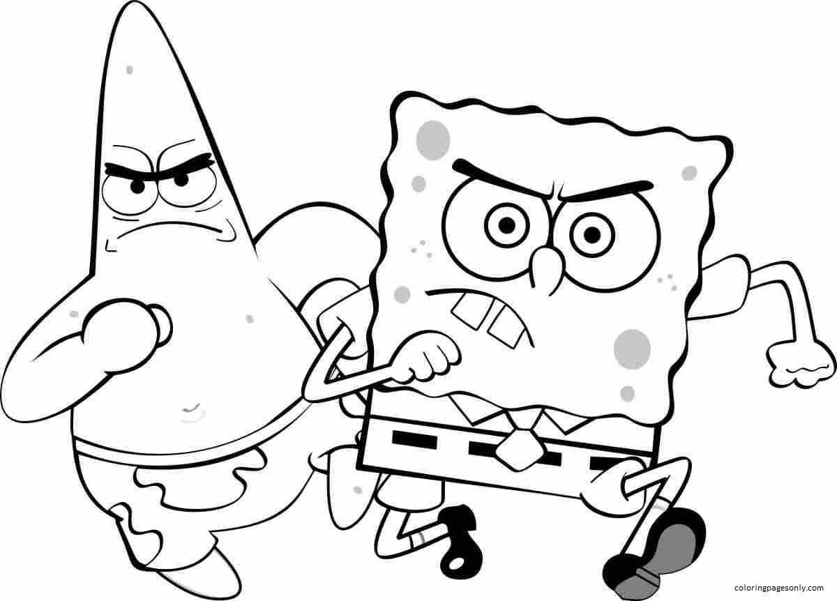 SpongeBob And Patrick Star Coloring Page