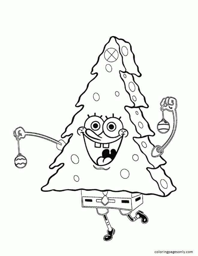 Spongebob Hoogspringen Met Verrukking Kerstmis van Spongebob