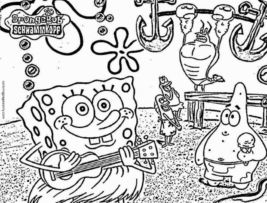 SpongeBob SquarePants 1 Coloring Page