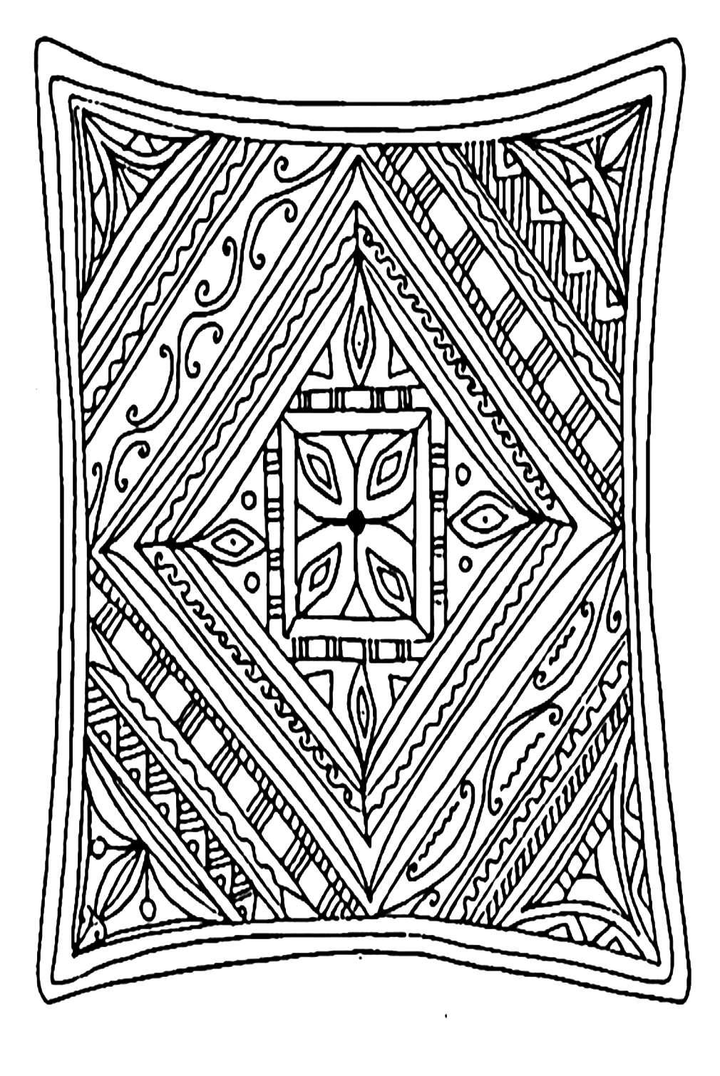Square Mandala Minecraft Coloring Pages