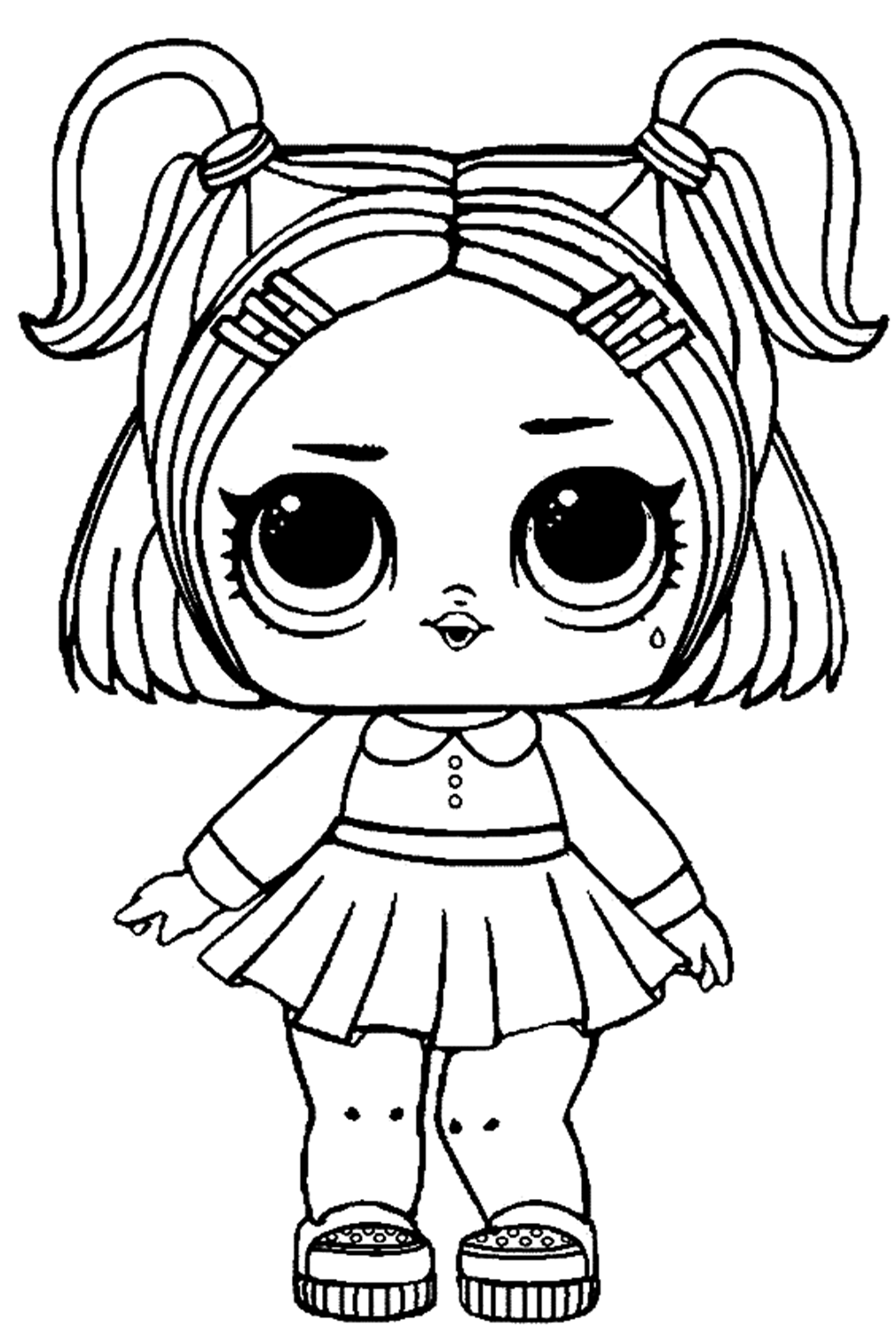Surprise Doll Two Braids Coloring Page