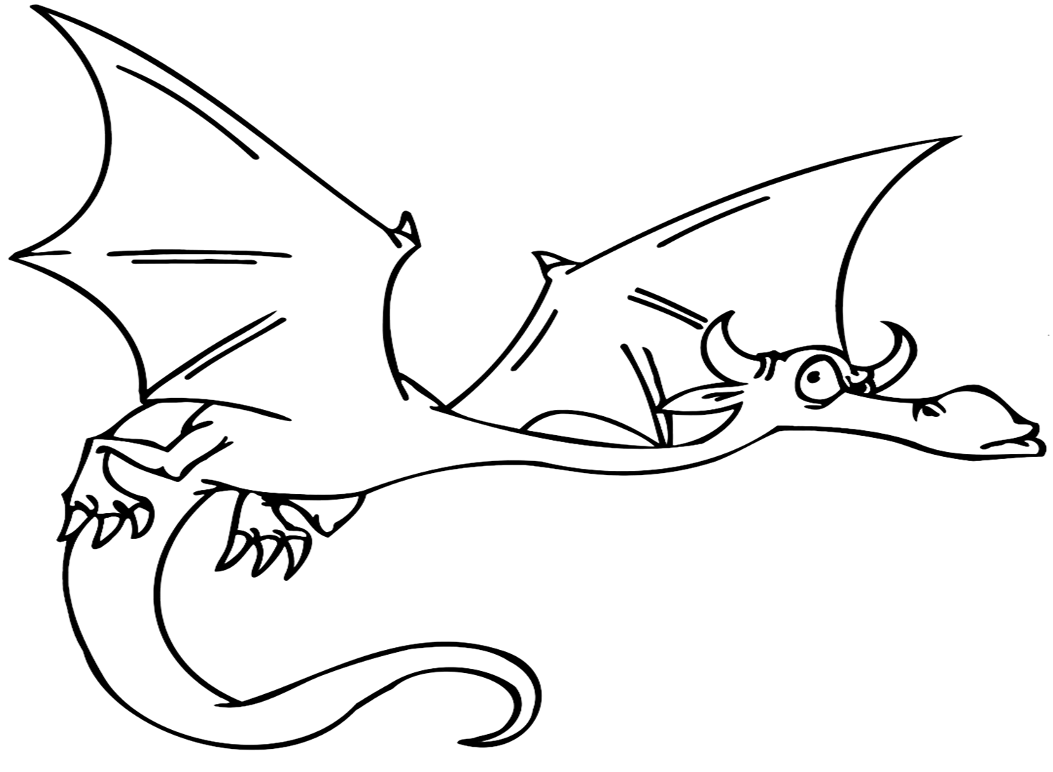 Suspicious Flying Dragon Coloring Pages