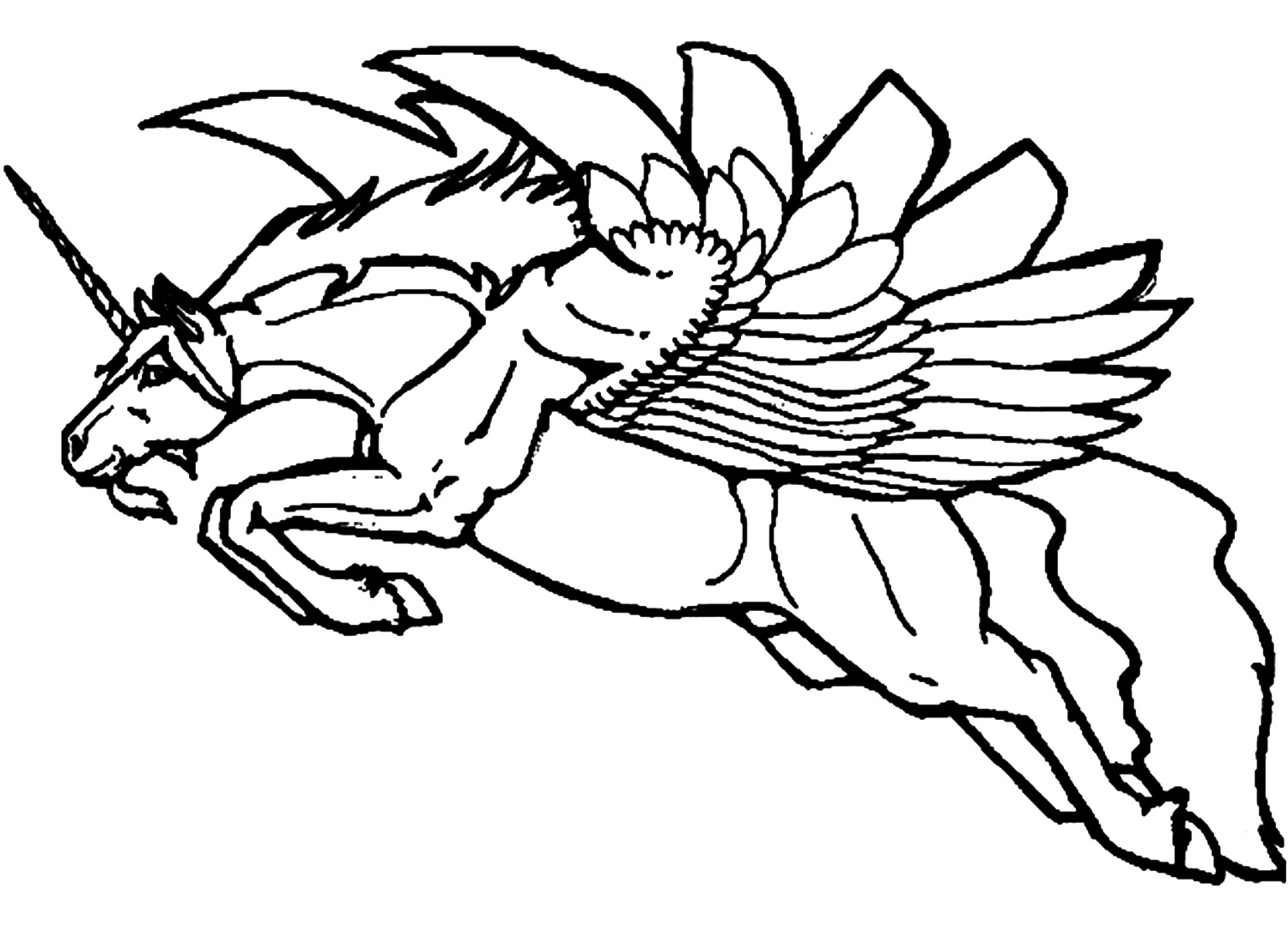 The Flying Unicorn Coloring Pages