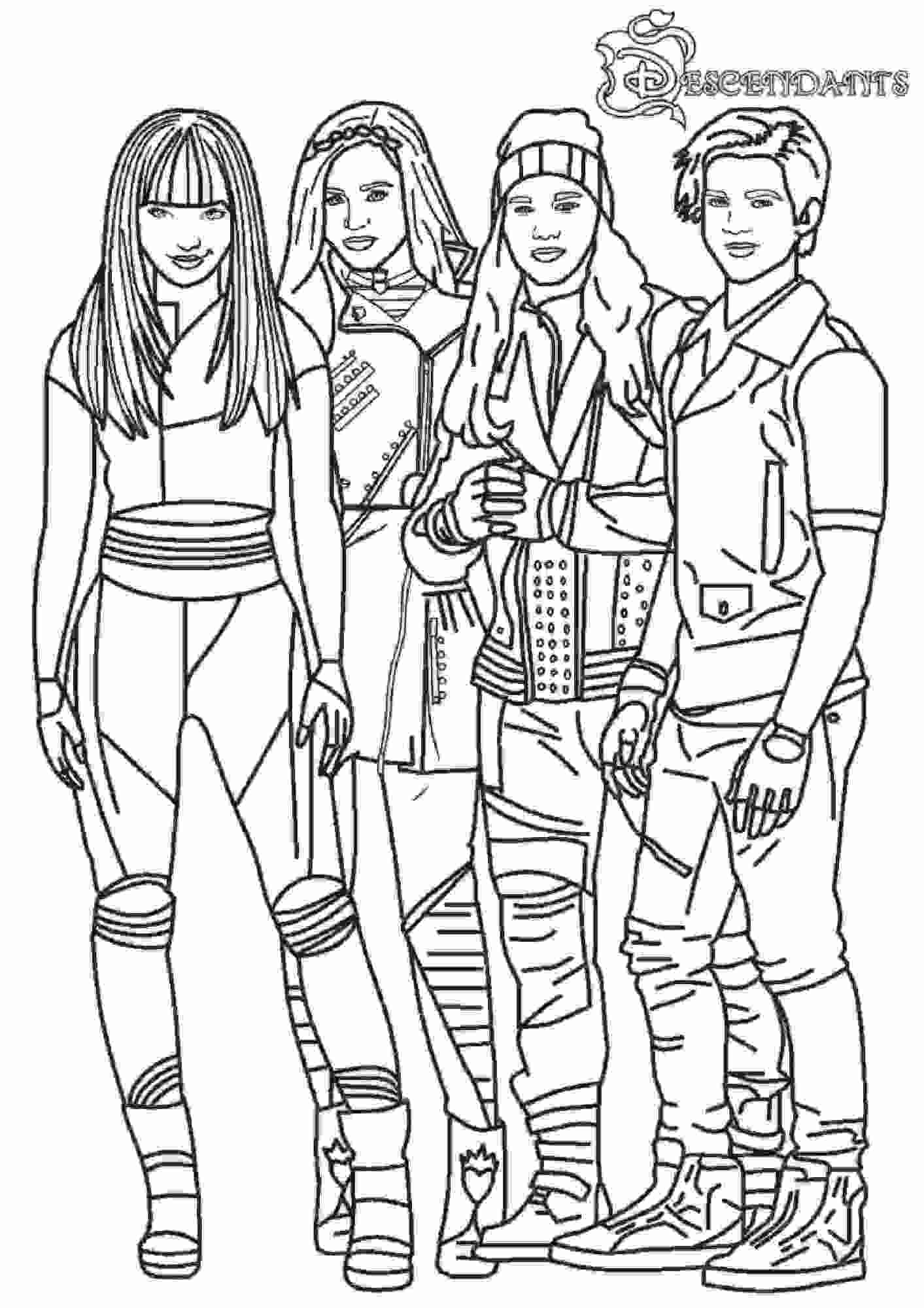 The Main Characters From Descendant Movie Coloring Pages