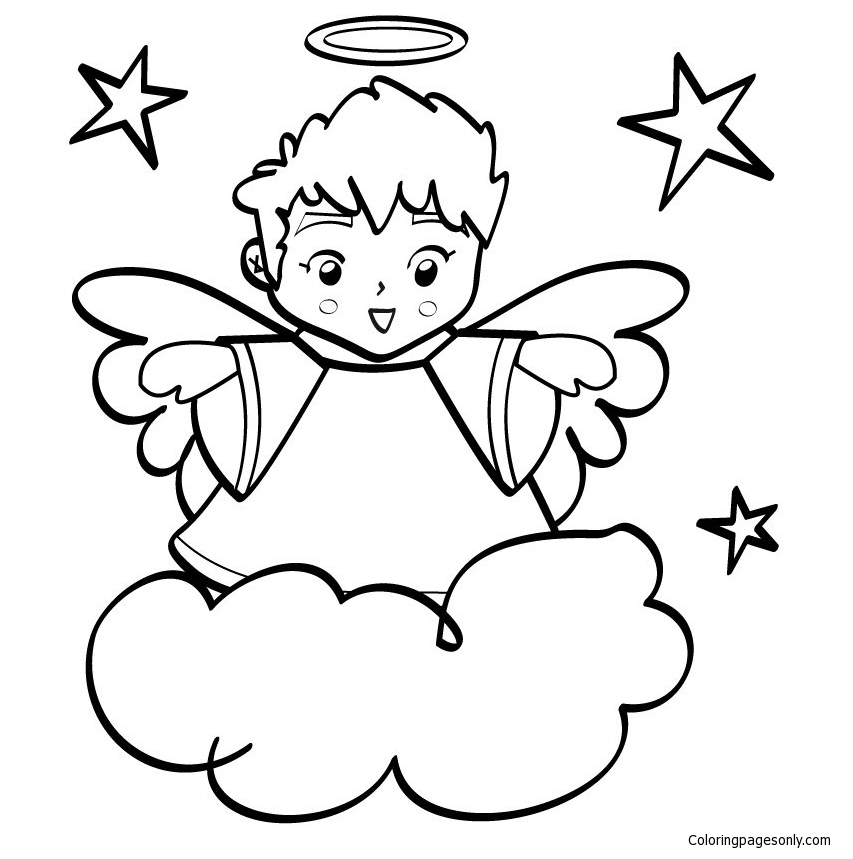 The Xmas Angel Coloring Pages