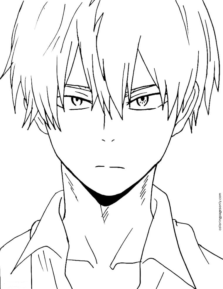 Todoroki Coloring Page - Free Printable Coloring Pages