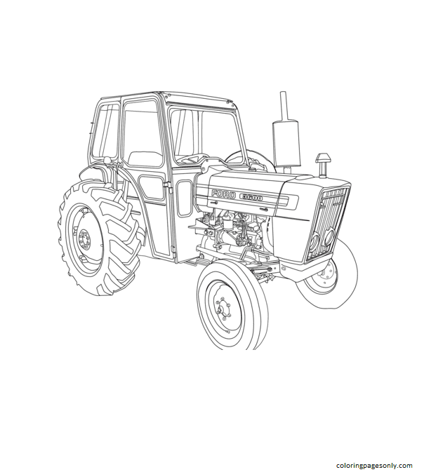 Tractor Ford 3600 Coloring Page
