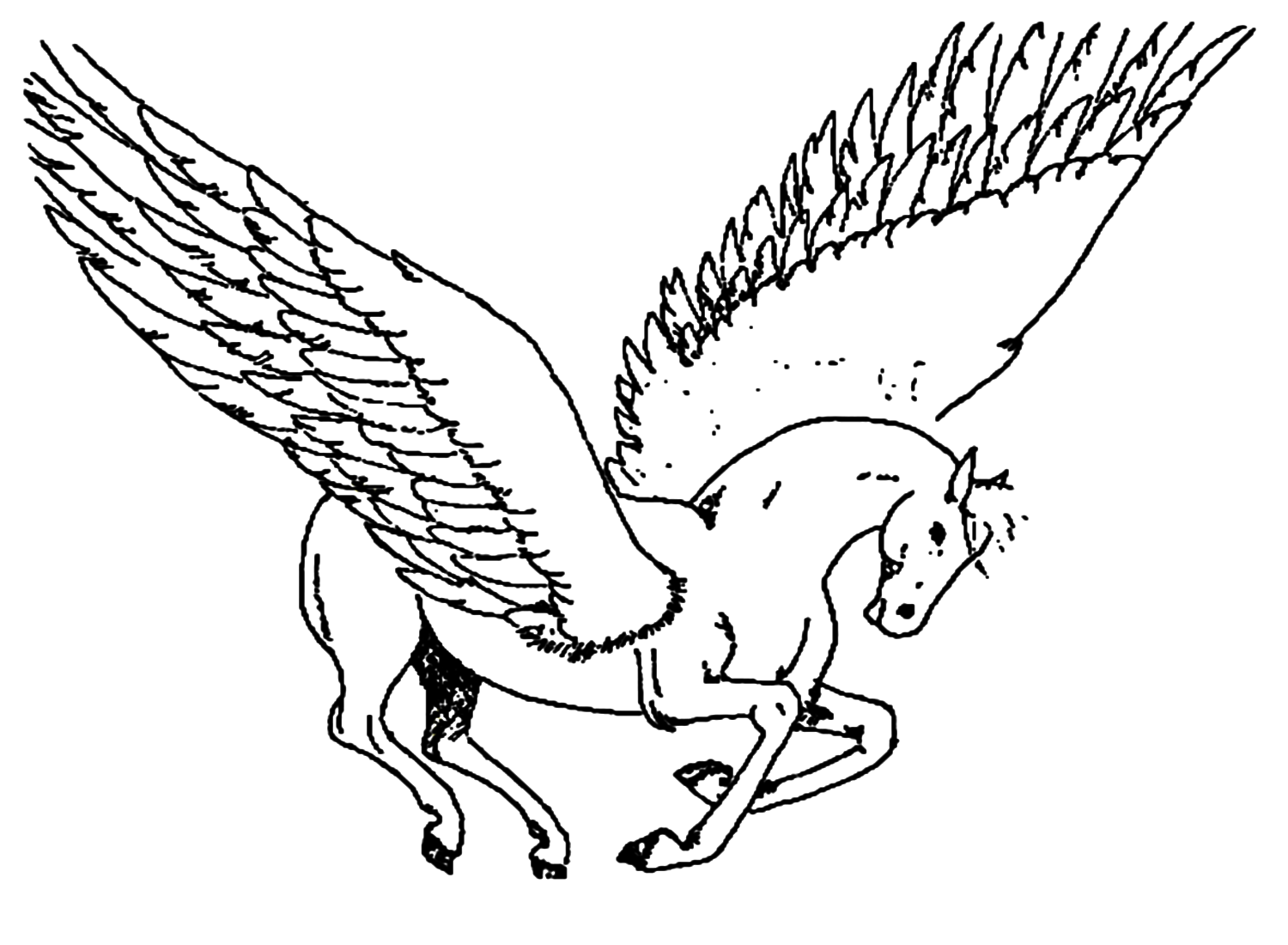 Unicorn Flying Coloring Pages