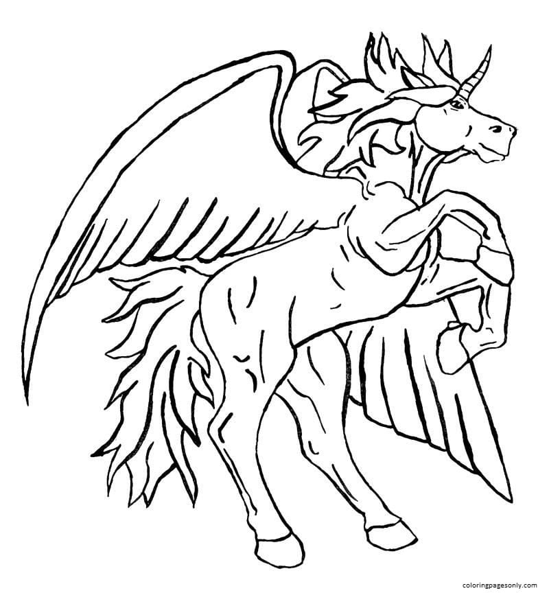 Unicorn Pegasus Coloring Page