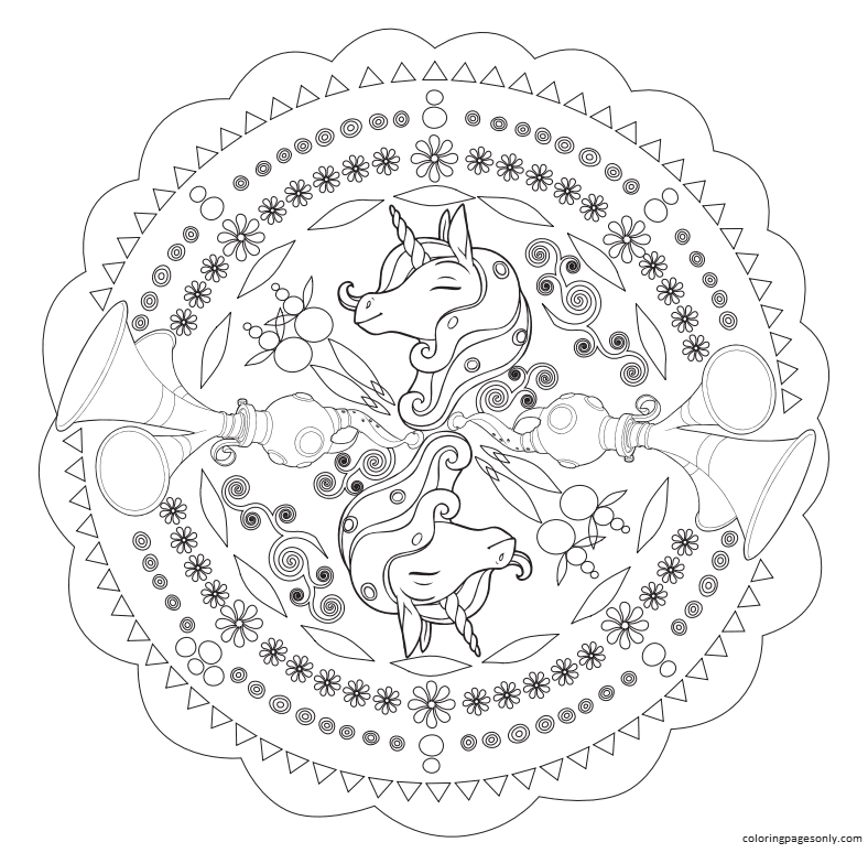 Unicorns 1 Coloring Pages
