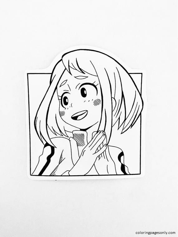 Uraraka Stickers Coloring Pages