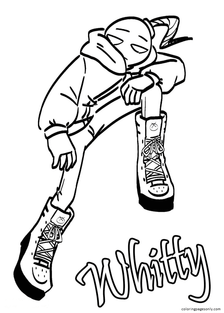 Whity In Friday Night Funkin Coloring Page
