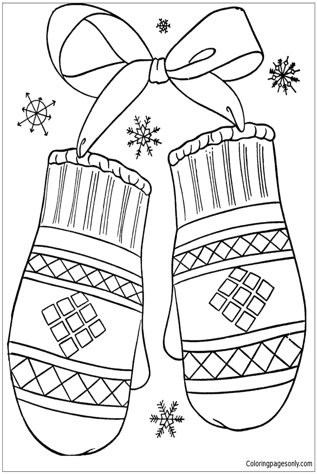 Winter Gloves Coloring Pages