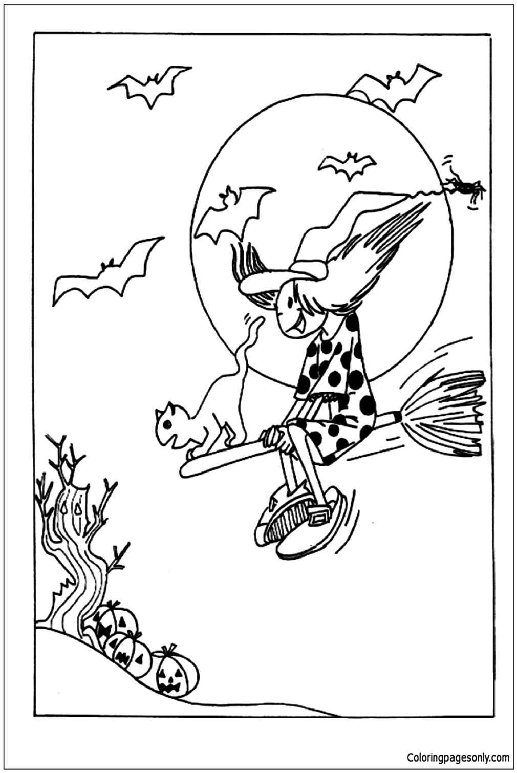 Witch Broom Coloring Pages